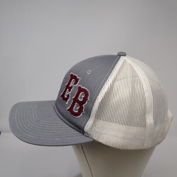 EB Logo Snapback Trucker Hat Gray One Size Adjustable Mesh Back Port Authority - Picture 3 of 9